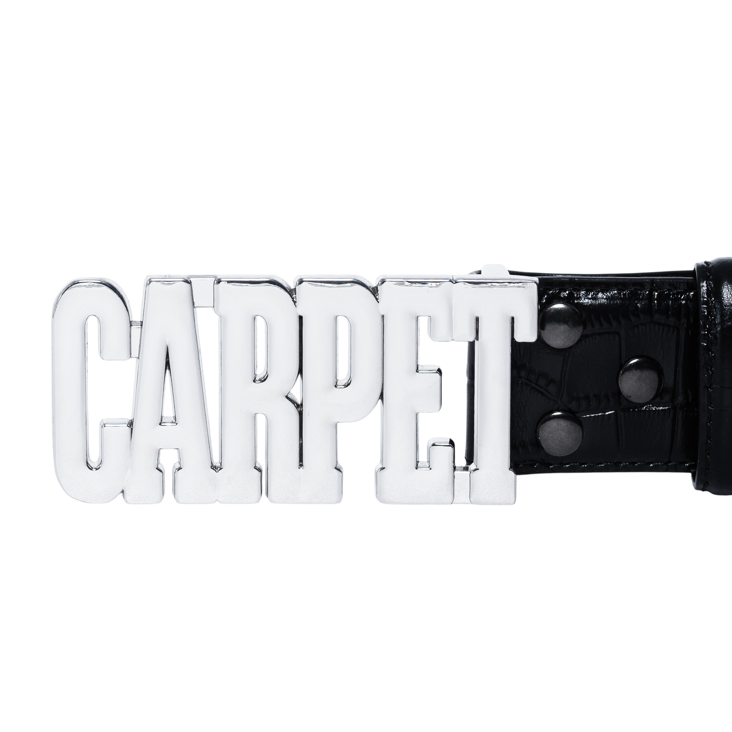 Crocskin Leather Belt - Black — Carpet Company